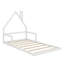 Lit de plancher en bois rustique avec cadre de tête de lit en forme de maison-856140014-856140013