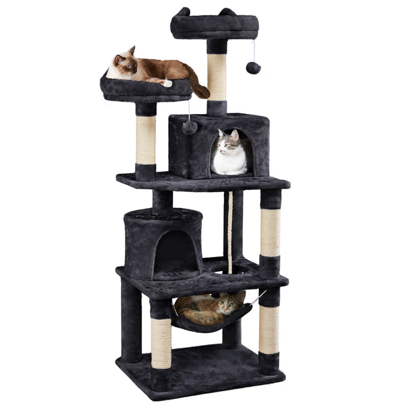 158cm H Multi Level Cat Tree, Black