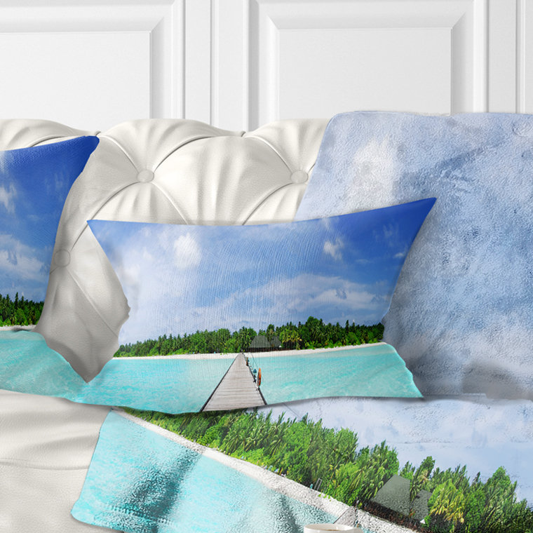 Coussin paysage paysage marin Maldives, 12 po x 20 po, Rectangulaire