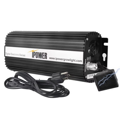 iPower Ballast, Digital Dimmable Electronic Horticulture Ballast for Hydroponic HPS MH Grow Light System, Black, 1 Pack