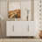 Sideboards Modern White Fluted Buffet Cabinet with Large Storage, Adjustable Shelves | MDF | Credenza