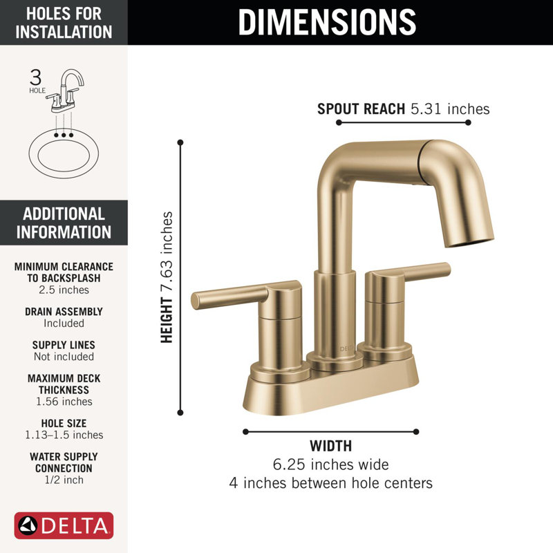 Nicoli Pull-Down Centerset Bathroom Faucet, Pull Out Sprayer Bathroom Sink Faucet, Champagne Bronze