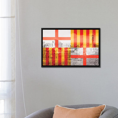 "the city of count-barcelone-a médiéval beauté" , reproduction de photo sur toile tendue