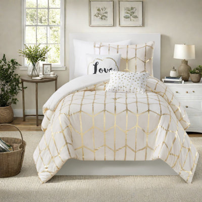 Contemporary Twin/twin Xl Bedding Sets, 100% Polyester Microfiber, Modern Home Comfort