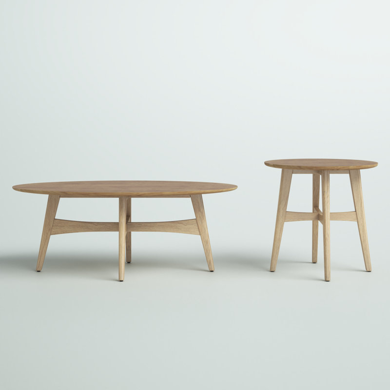Ensemble de tables basses 2 pièces Gambino, Chêne