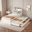 Lit plateforme en bois avec lit gigogne, tête de lit, tiroirs, prises à DEL et prises USB-530030954-530030949
