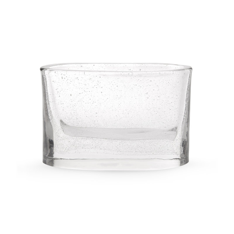 Matteo Handmade Glass Table Vase, 5" H x 7.5" W x 3.5" D