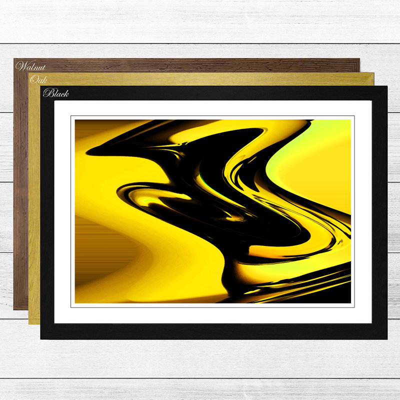 Yellow Abstract 4 Framed - Framed Print, Black