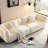 Modern White Sectional With Fabric And High Density Sponge Inner Filling Resilient Solid Wood Frame Textile