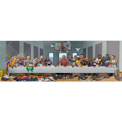NBA joueurs dernier souper basketball sport Wallart, reproduction d'art sur toile