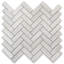 12 in. x 13 in. Herringbone Marble Tile
