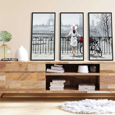 «Lady in Paris» par E. Anthony Orme, reproduction sur toile flottante 3 pièces