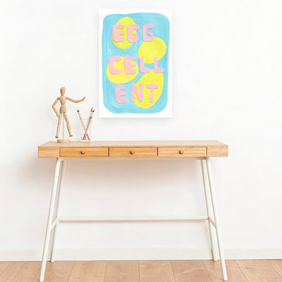 Eggcellent Pun Colorful Playful Contemporary Wall Art Print