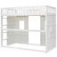 Lit mezzanine blanc avec structure en bois de pin massif pour une utilisation durable dans la construction d'une chambre à coucher-1602741020-1602741022