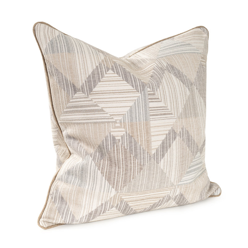 Oreiller Prisma, Polyester,  Brun / gris, Carré 24 po