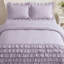 Ensemble de housse de couette 100% coton Ensemble de literie à volants mauve à motif de couches multiples-131366666-131366672