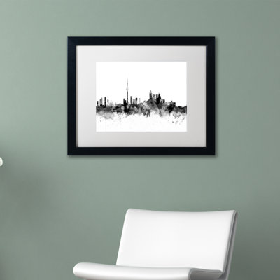 « toronto canada horizon b&w », impression encadrée
