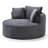 53" Oversized Boneless Round Accent Chair – Plush Corduroy Upholstery Chaise Longue Chair Indoor-1444921782