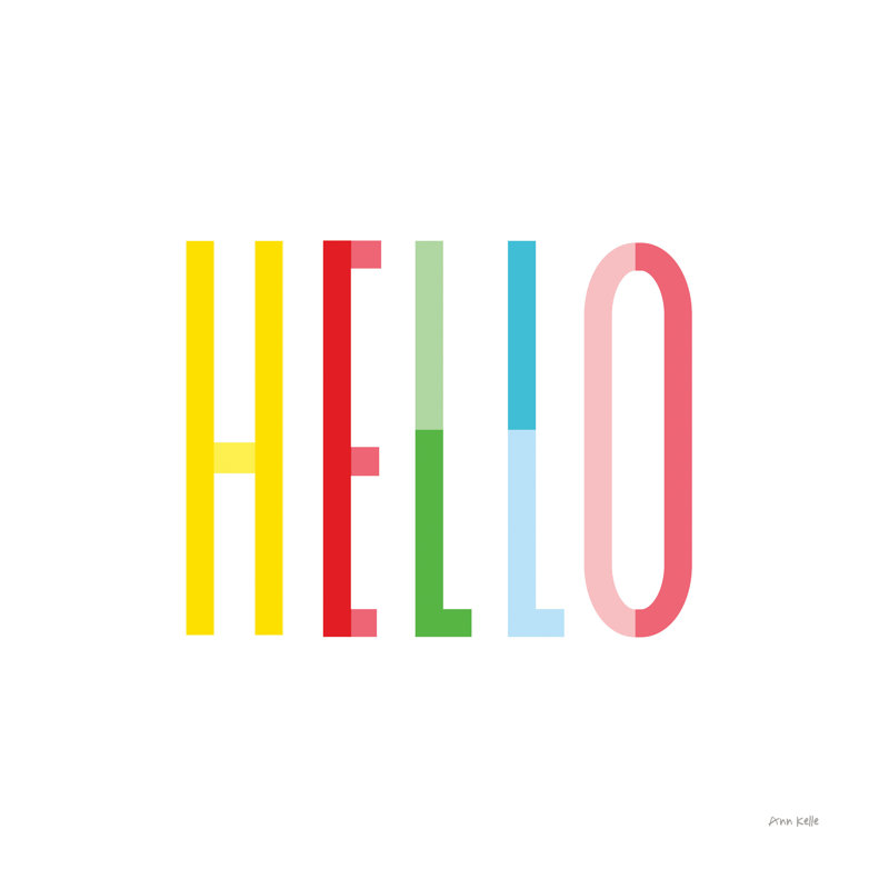 " Hello " by Ann Kelle, 12" H x 12" W, No, Wrapped Canvas