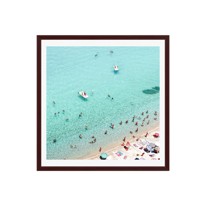 Beach People by Sisi And Seb, 12" H x 12" W x 0.75" D, Yes, Gold Single Picture Framed