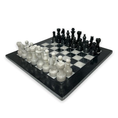 Marble Cultures Handmade 13'' L Stone Chess Game Set