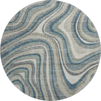 Premium Machine Washable Prisco Teal Rug