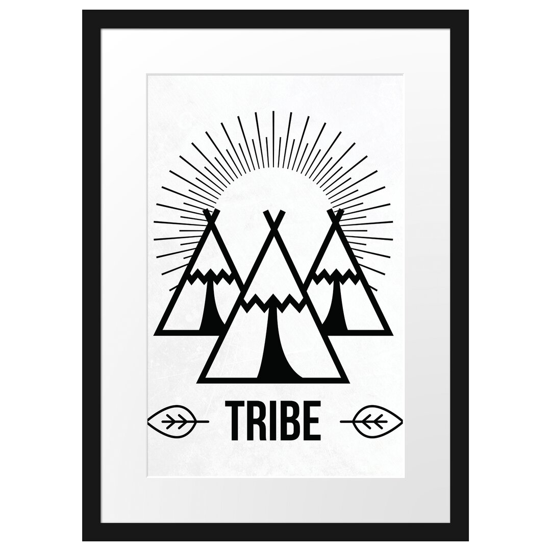 Gerahmtes Poster Tribe White