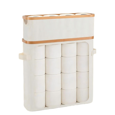 Toilet Paper Storage Basket with Lid & Toilet Tank Basket, Beige