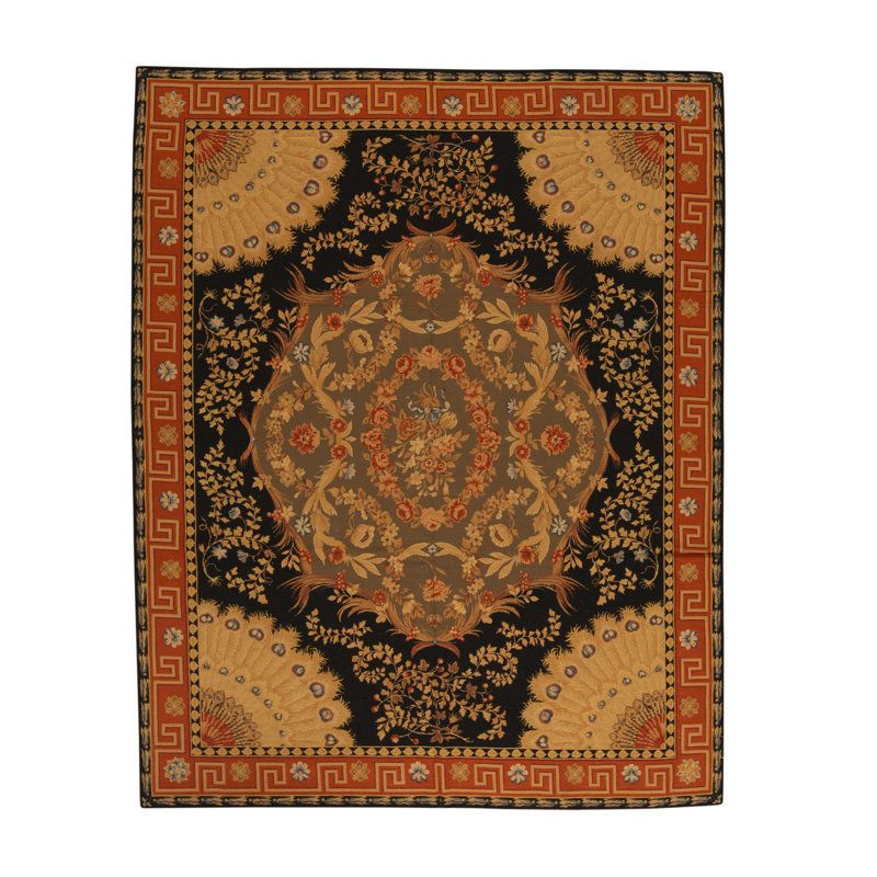 Hand-Knotted High-Quality Red/Beige/Black Area Rug
