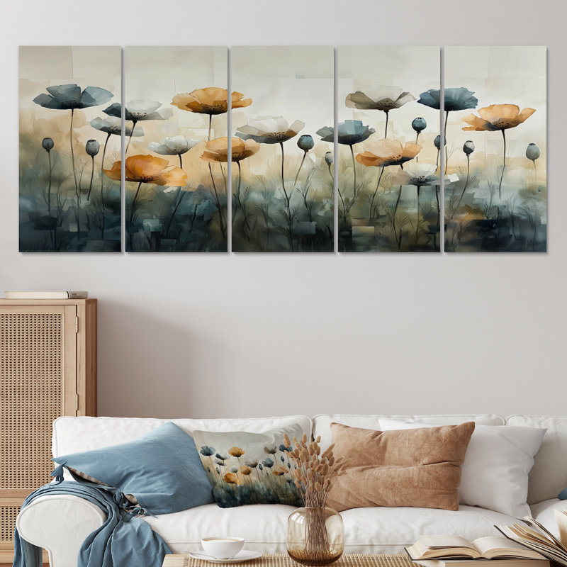 Blenheim - coquelicots, art mural traditionnel, H 28 po x l 60 po, 5