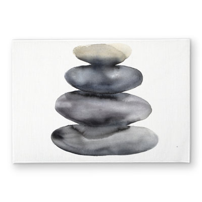 Four Hot Stones Gray Still Life Door Mat - Indoor Outdoor Decor