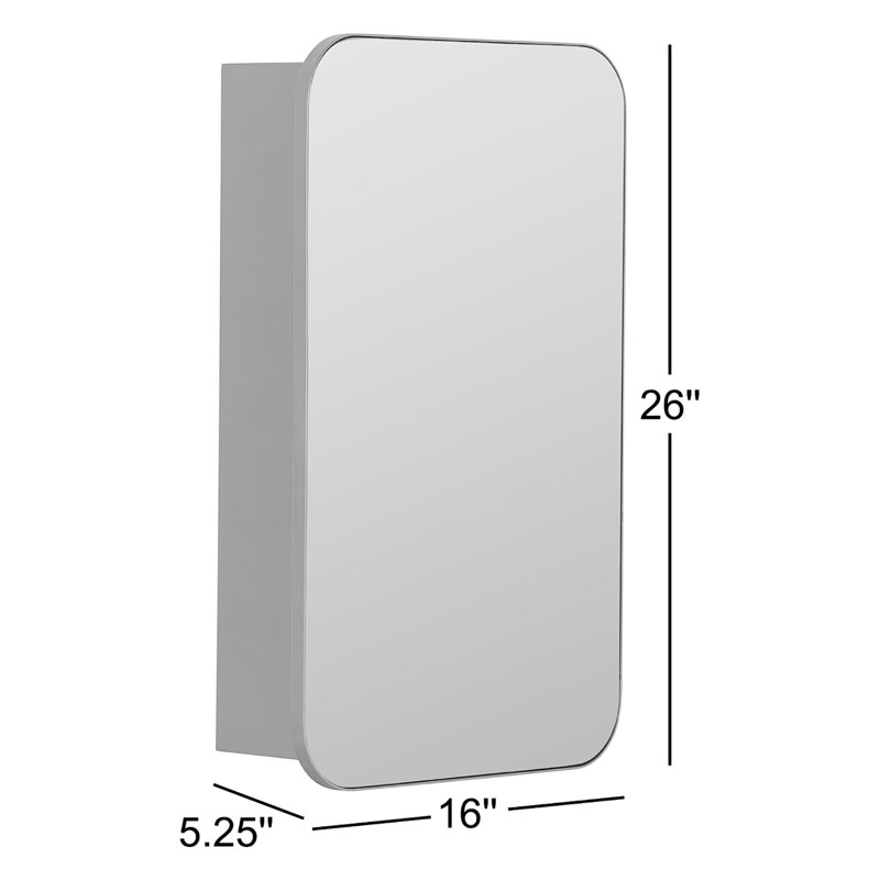 Eaton Medicine Cabinet, Recess and Surface Mount, Silver