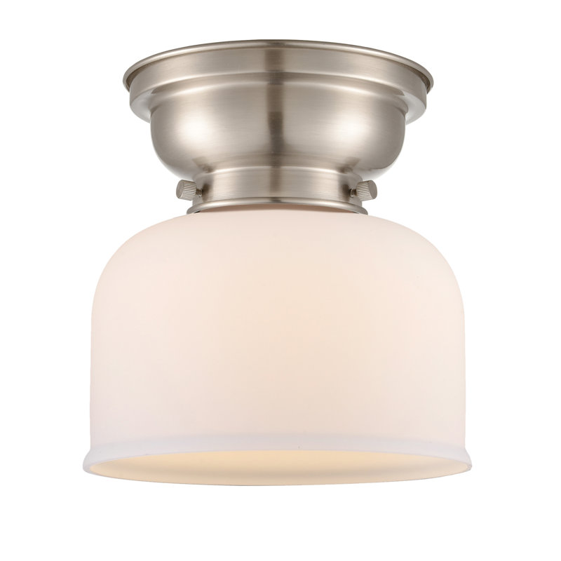 Plafonnier encastré 8 lumières Moody, Blanc mat, Ampoule non incluse, Nickel satiné brossé