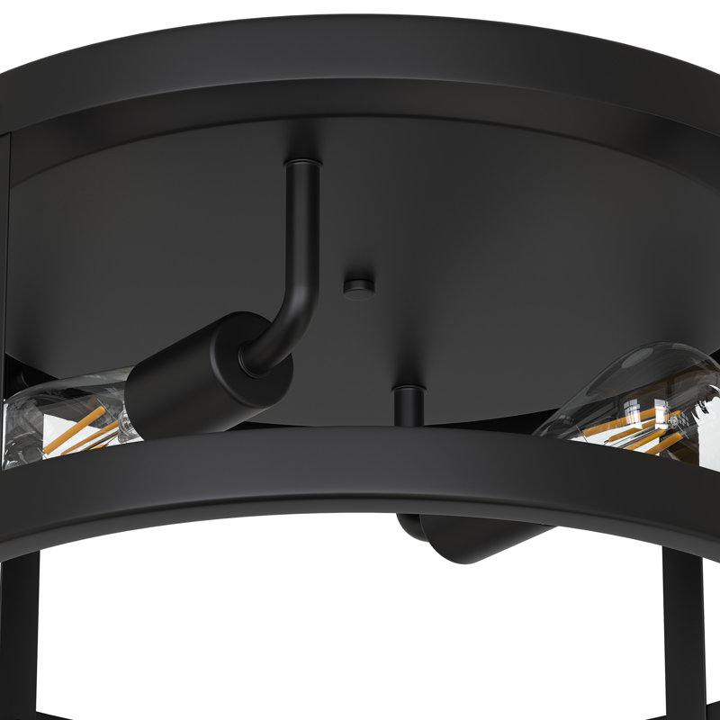 Plafonnier encastré tambour noir 2 lumières Craspedia