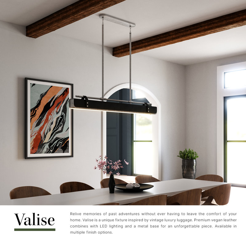 Luminaire suspendu linéaire moderne à 1 lumière, Noir, Laiton rétro