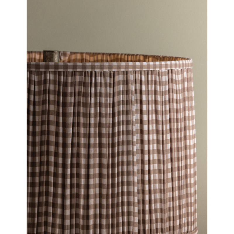 Abat-jour tambour imprimé, Gingham Brown