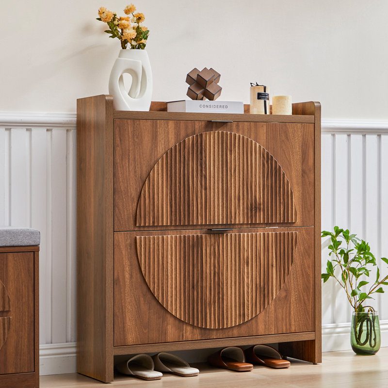 12 Pair Shoe Storage Cabinet, Brown