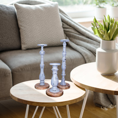 Wood Tabletop Candlestick