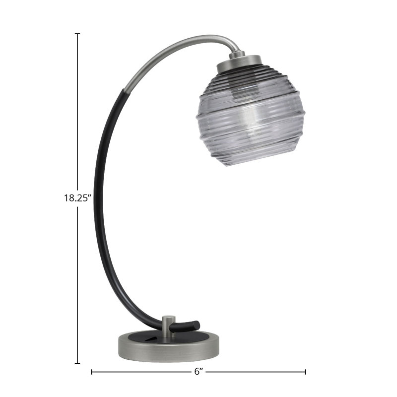 Lampe de bureau en acier inoxydable Bretas, Graphite / noir mat, Noir