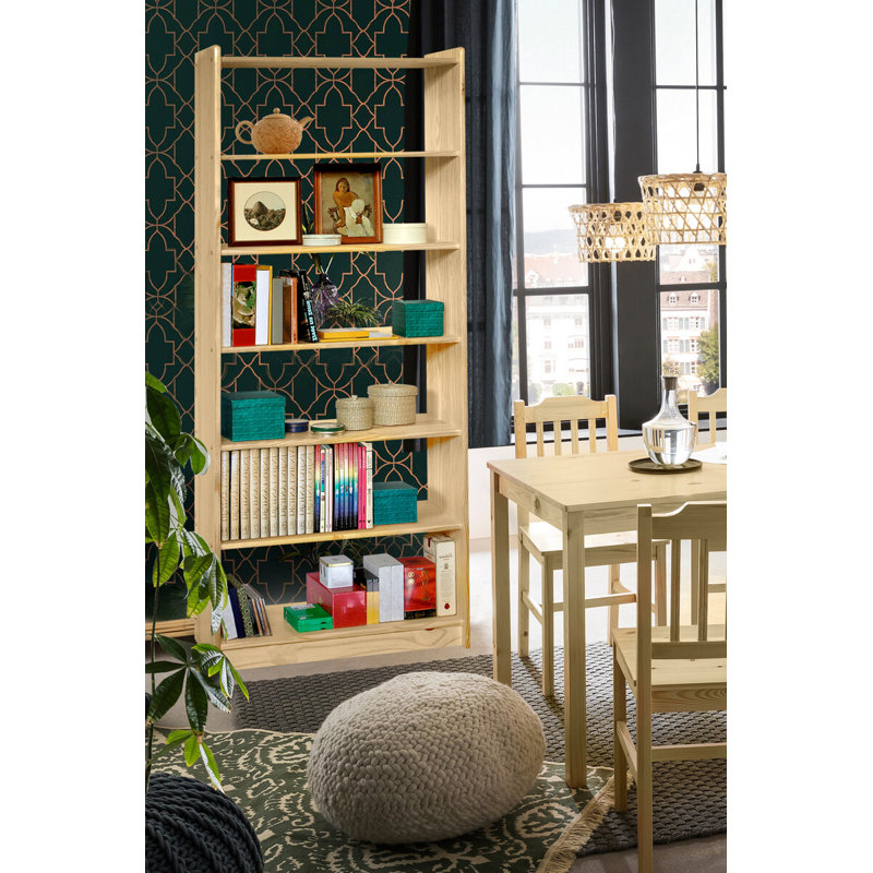Hallowell 80cm W Solid Wood Standard Bookcase, (5 shelves) 200cm H x 80cm W x 30cm D