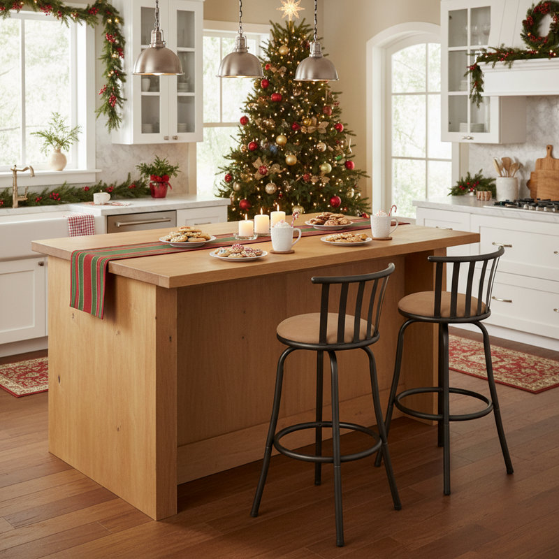 Klyne Swivel Upholstered Counter Stool with Both 24"/29" Legs Shipped for Height Adjustable, 2