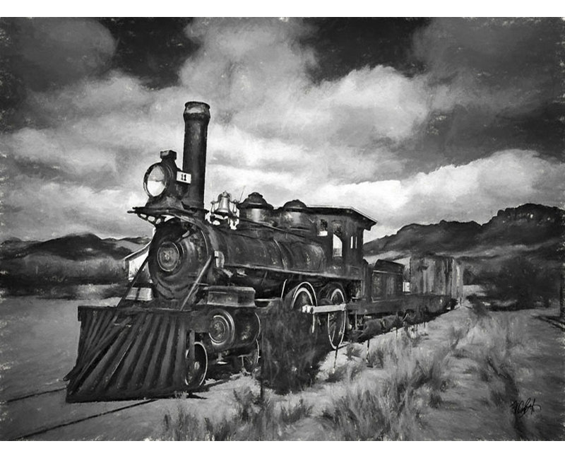 «Train Peinture» par Michael Petrizzo, reproduction d'art sur toile tendue, H 18 po x l 24 po x P 1,5 po