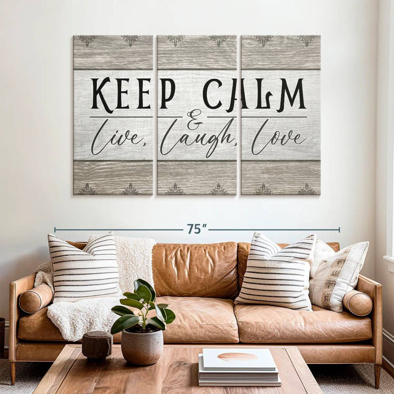 Tergel Keep Calm Patterned Typography, 42" H x 65" W