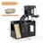 Modular Cat Litter Box Enclosure with Integrated Cat Tree, LED Light, Sisal Scratching Board, and Side Storage Cabinet - Black MDF Furniture