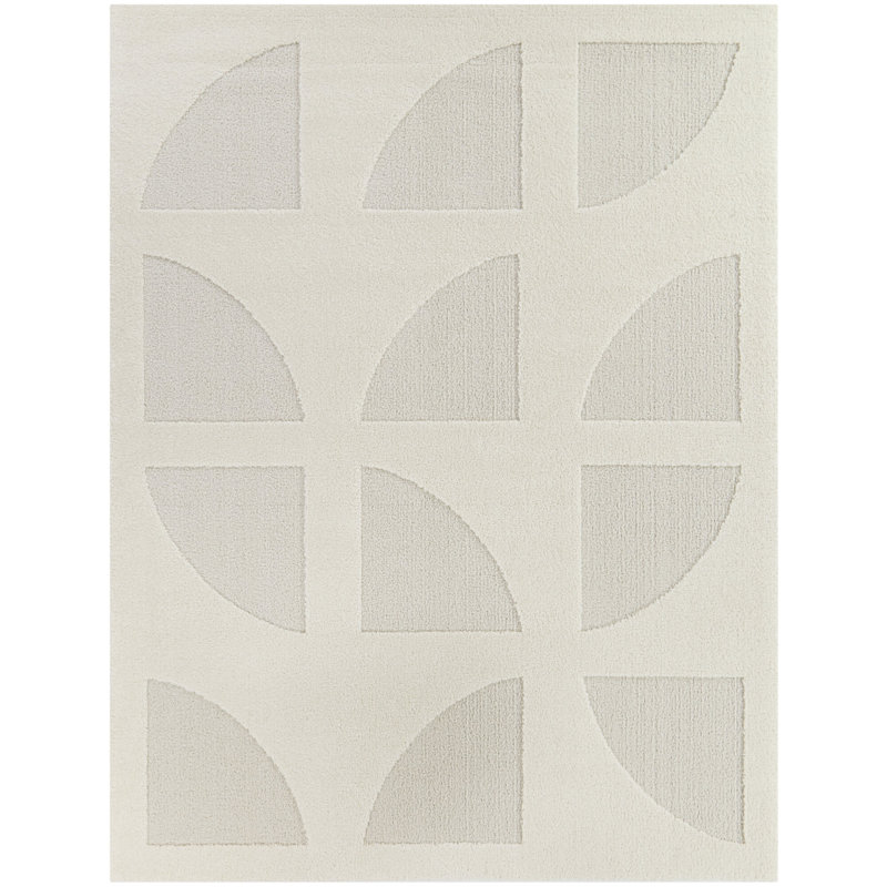 Tapis crème moderne Cristinela, Rectangle 5 pi 3 po x 7 pi
