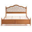 Lit plateforme rembourré Bilal King Size en bois massif, brun-270252569-313313172