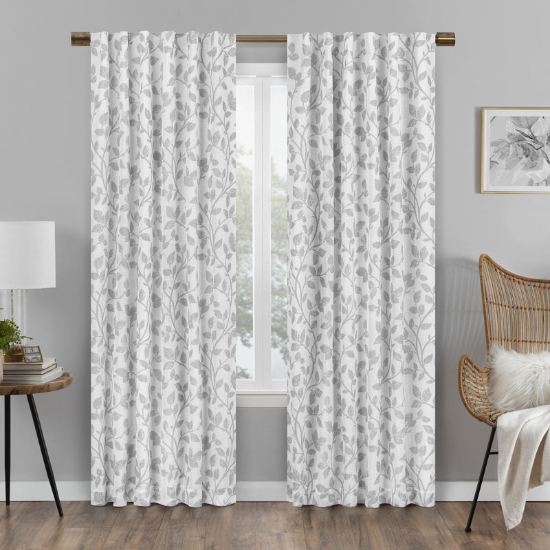 Curtain Single Panel, 50" W x 95" L, White