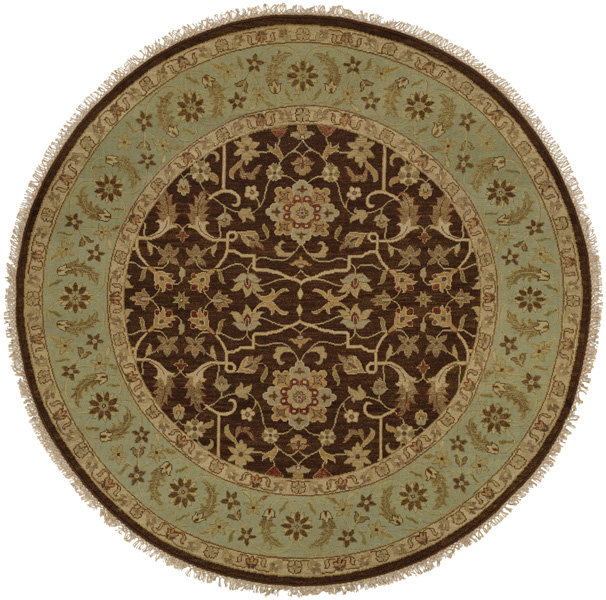 Dhenkanal Wool Oriental Area Rug in Blue, Round 8'