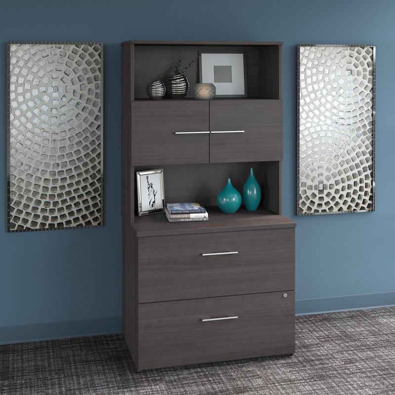 Office 500 Collection 2-Drawer Lateral Filing Cabinet, Storm Gray