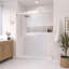 Porte de douche coulissante double sans cadre en noir mat avec verre transparent de 3/8 po de l 44 po x H 79 po Catalyst-133996245-96391526